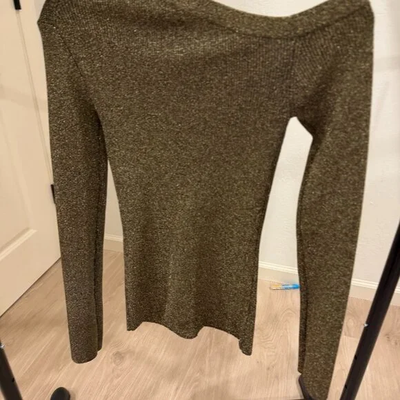 STAUD Craftsman Sweater Color: Metallic Gold - Picture 7 of 8